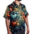 thumbnail image 2 of Love Men's Short Sleeve Beach Shirts Button Down Poplin Casual Printed Summer Unisex, 2 of 6