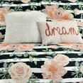 thumbnail image 2 of Lush Decor Amara Watercolor Rose Comforter Black/Dusty Rose 7Pc Set Full/ Queen, 2 of 6