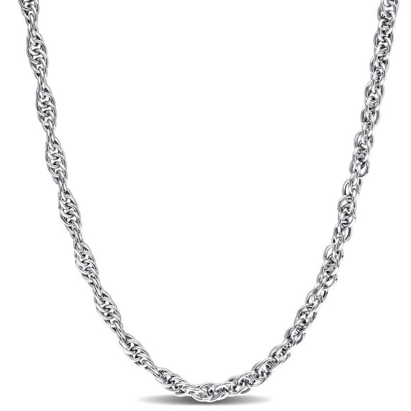 Miabella Sterling Silver Singapore Chain Necklace