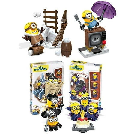 Super Shark (Mega Bloks Despicable Me Minions Figure Building Toy 204 Piece Super Playset Set [Vampire Surprise - Pirates Shark Bait - Silly TV - Snowball)