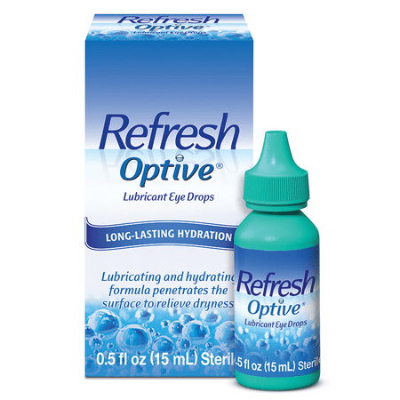 Refresh Optive Lubricant Eye Drops Preserved Tears, 15 mL