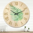 thumbnail image 2 of Designart 'Close Up Of Tropical Leaf Of Monstera III' Farmhouse Wood Wall Clock, 2 of 5