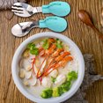 thumbnail image 5 of Juego de cuchara para niños, cuchara spork de silicona para entrenamiento de bebés, vajilla para niños de acero inoxidable 316, 5 of 5