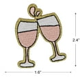 thumbnail image 5 of Gwen Studios Champagne Toast Embroidered Iron-on Patch Appliques, Gold and Pink, 1.6" x 2.4", 4CT, 5 of 7