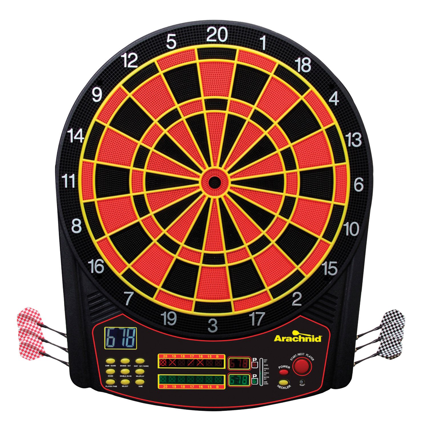 Arachnid Cricket Pro 450 Electronic Dartboard Featuring 31 Games with 178 Variations and Includes Two Sets of Soft Tip Darts