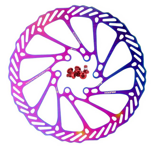 Bicicleta Colorido Disco De Bicicleta De Montaña Color Hueco Ultraligero Seis Pastillas De Freno De Uñas G3-160Mm Con Buen Rendimiento De Fricción Para Freno De Bicicleta Al Aire Libre Guardurnaity OD010612-02
