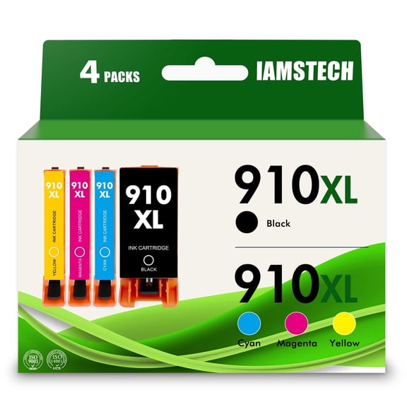 910XL Ink Cartridge High Yield Compatible for 910 Combo for OfficeJet Pro 8035 8020 8024 8025 8028 OfficeJet 8022 8010 8012 8015 Printer (Black, Cyan, Magenta, Yellow,4-Pack)
