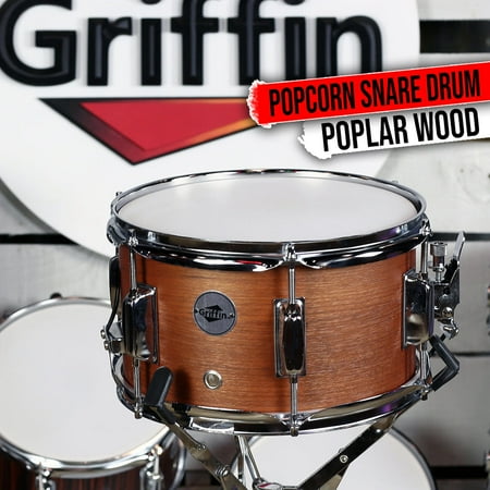 Griffin Firecracker Snare Drum - Popcorn 10x6 Poplar Wood Shell Percussion