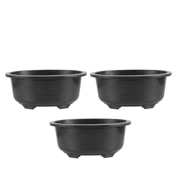 Tineasur 3Pcs Black Planter Bowls with Large Capacity for Elegant Garden Flower Displays
