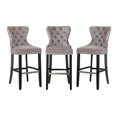thumbnail image 4 of WestinTrends Wordford 29" Tufted Velvet Bar Stool, Black/ Gray, 4 of 5