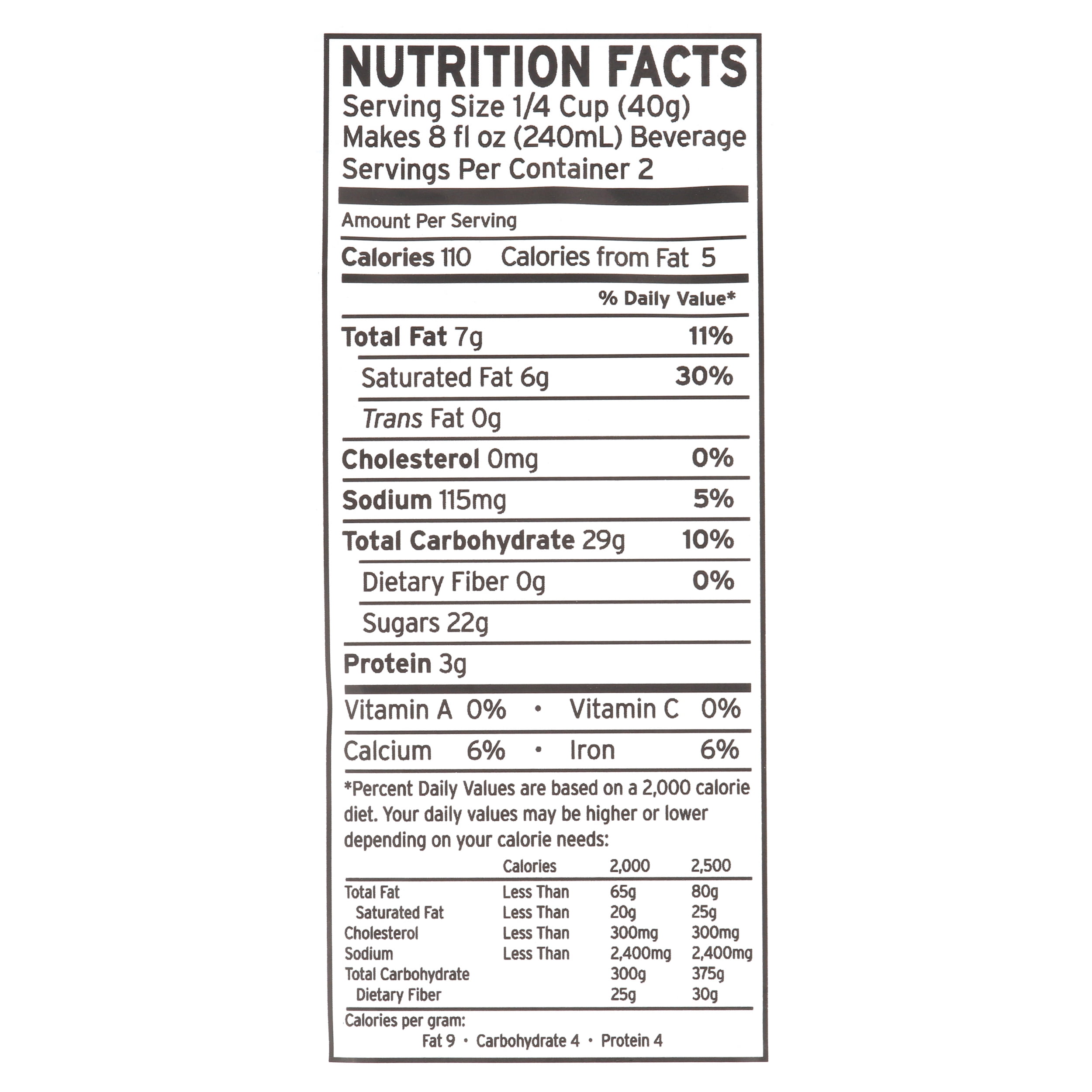 Frozen Bean Frozen Hot Chocolate Frappe mix, 2.8 oz. pack