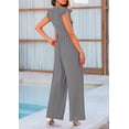 thumbnail image 3 of PRETTYGARDEN Summer Jumpsuits for Women Dressy Casual Ruffle Cap Sleeves Romper Crew Neck Rib Knit One Piece Outfits, 3 of 8