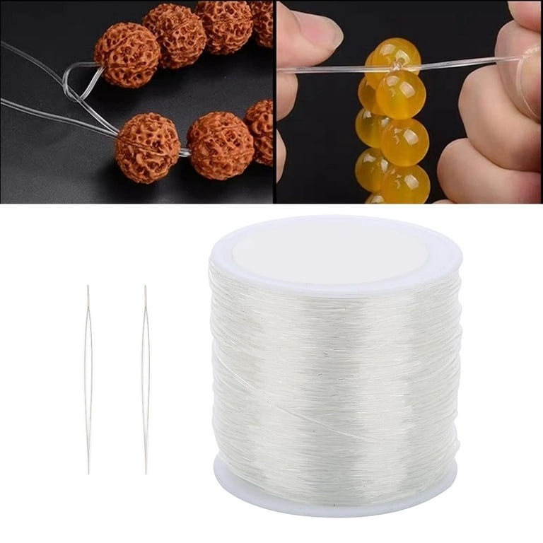 Stretchy String for Bracelets, Elastic String Jewelry , to Fit Small Beads,  Can Use Multiple Layers to Fit Large Beads - Clear, 1.5mm 55m 