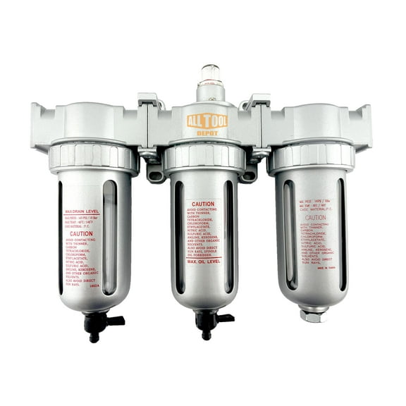 3/8" NPT MID FLOW 3 Stages Filter Coalescing Desiccant Dryer System (MANUAL DRAIN)