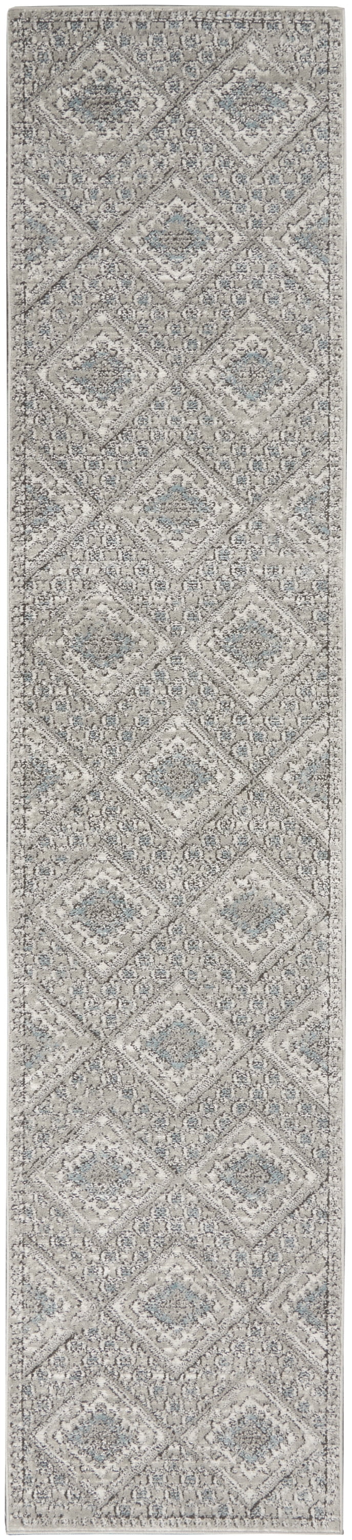 Nourison Concerto  Distressed Contemporary Grey/Ivory/Blue Area Rug