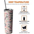 thumbnail image 2 of Cute Cat with Flower Tumbler with Handle and Straw, 20oz Stainless Steel Insulated Cup with Lid and Straw, Travel Mug Water Bottle, Gifts for Women, 2 of 5
