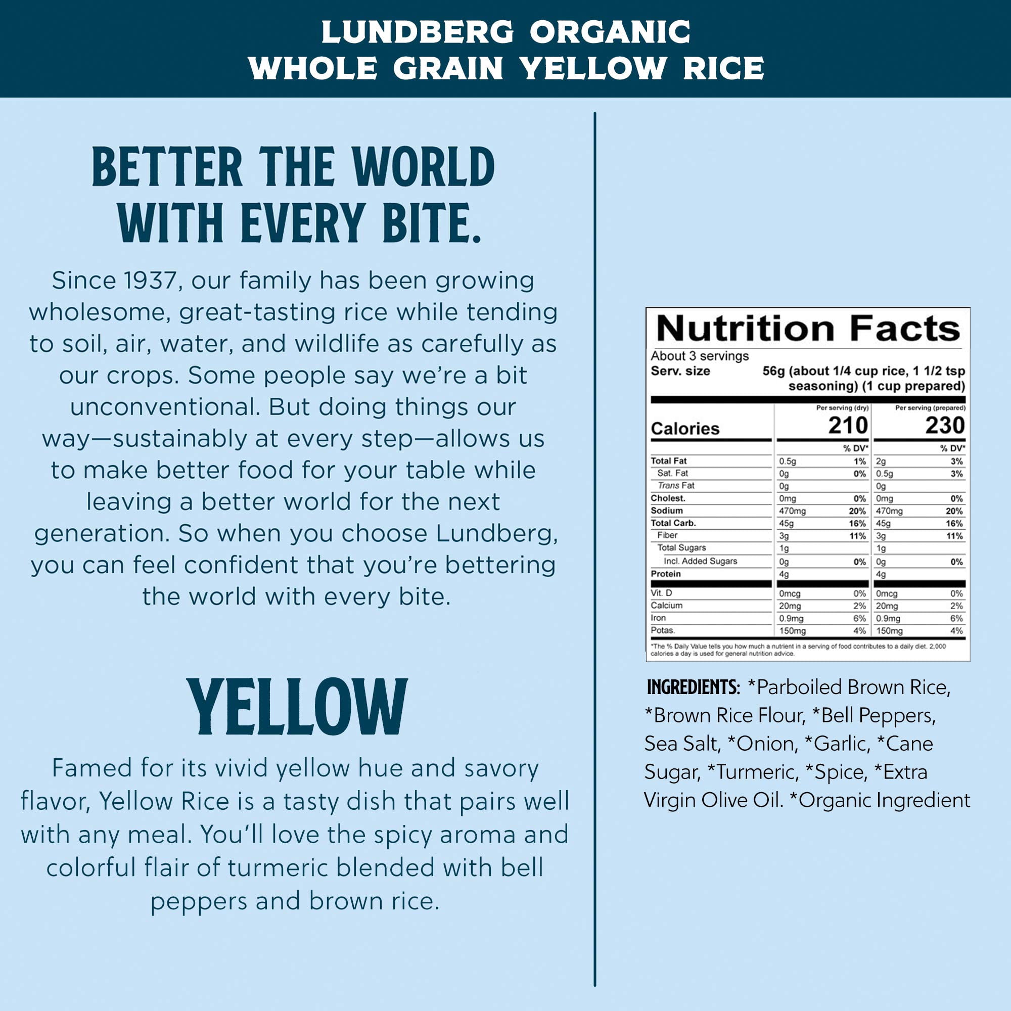 Lundberg Family Farms, Mix Rice Whole Grain Yellow Organic, 6 Ounce
