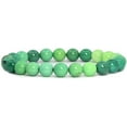 thumbnail image 1 of Natural Green Chrysoprase Gemstone 8mm Round Beads Stretch Bracelet 7" Unisex, 1 of 3