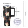 thumbnail image 2 of Black Christmas Santa Pattern Tumbler with Handle and Lid,40oz Double Wall Vacuum Insulated Tumbler,Cups Gift for Women and Men, 2 of 7