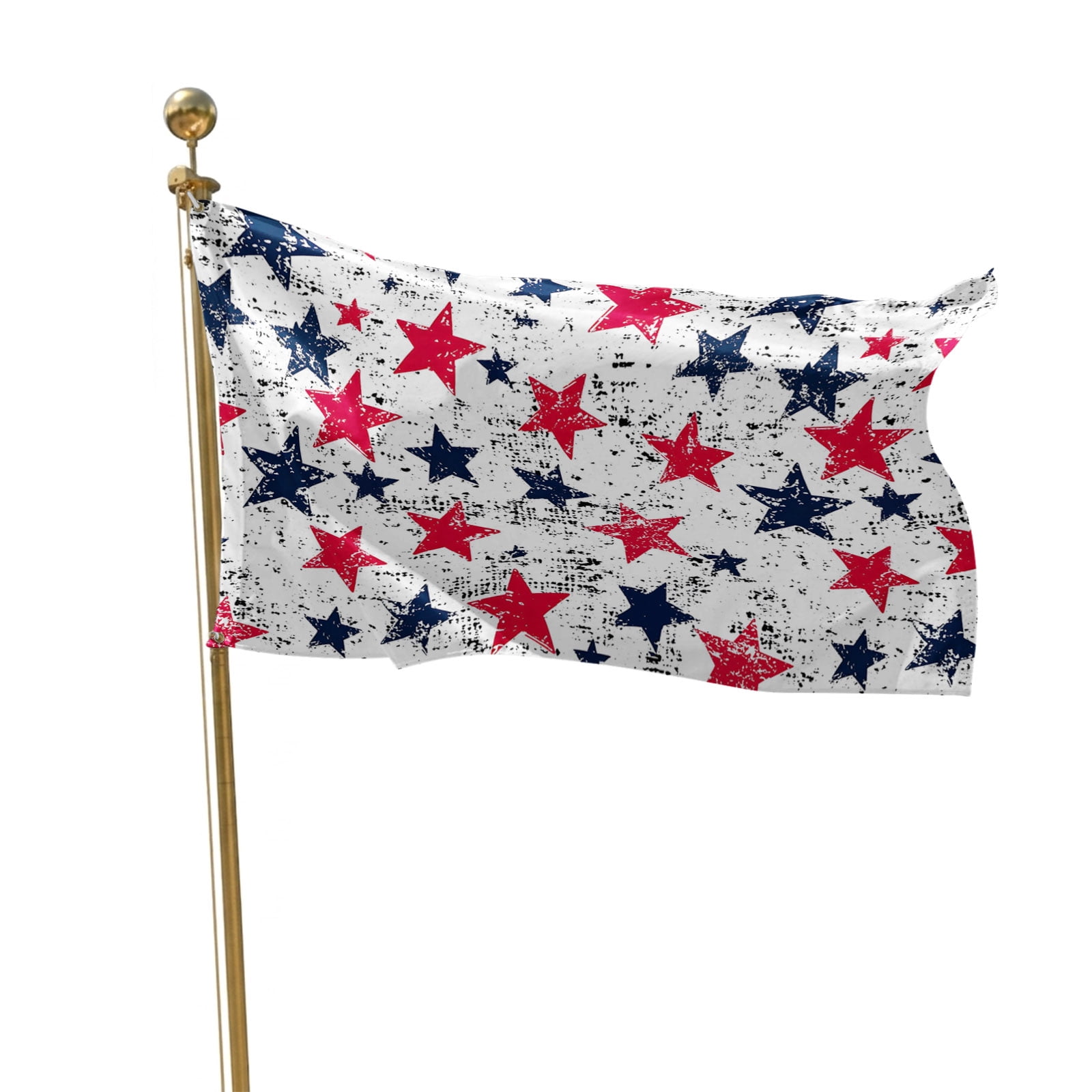 4th of July Flags for Outside 3x5 ft Red White Blue Stars Stripes Outdoor Flags Double Sided Grommets House Banner Vintage USA Flag Patio Yard Flag for Outdoor Party Porch Independence Day