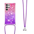 thumbnail image 3 of Funda para Samsung Galaxy S24 Ultra 5G Brillantina Líquida Divertida Reluciente y con Cristales en Movimiento Cuerpo Cruzado con Cordón Ajustable, 3 of 5