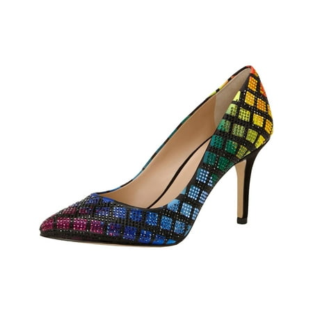 

INC Womens Black Rainbow Comfort Zitah Pointed Toe Stiletto Slip On Dress Pumps 7.5 M
