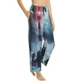 thumbnail image 6 of Salouo Lighthouse in a Stormy Sea Print Women's Pajama Pants Casual Loose Sweatpants PJs Flowy Pants Drawstring Palazzo for Women Wide Leg Pants Lounge Pajama -X-Large, 6 of 8