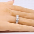 thumbnail image 3 of ICFL 4mm Round Moissanite Eternity Wedding Band 14K White Gold Plated Moissanite Bridal Band Ring Size 8, 3 of 4