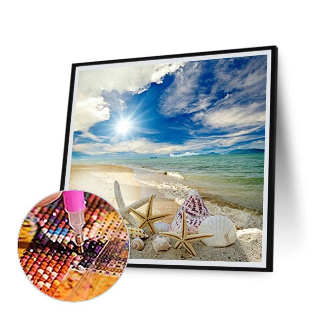Cuadros Decorativos 5D bricolaje taladro cuadrado completo diamante pintura Seashell Kit decoración del hogar arte artesanal Wdftyju embutido en tela