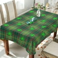 thumbnail image 4 of Coolnut St Patrick Plaid Clovers Tablecloth Rectangle Colorful Table Cloth Large Square Table Cover for Dining Kitchen Party 54"x54" Decor Gift, 4 of 7