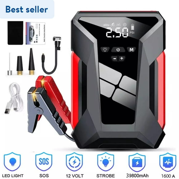 8 in 1 Car Jump Starter with Air Compressor Battery Charger 12V Jump Box Jumper