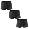 thumbnail image 1 of Xmarks Men's Ice Silk Boxer Pack of 3 Breathable Seamless Sexy See-Through Transparent Briefs Black US 5XL, 1 of 5