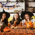 thumbnail image 3 of Halloween Tablecloth, Pumpkin Buffalo Check Table Cloth, Orange and Black Tablecloths, Waterproof Spillproof Tablecover for Party Holiday Kitchen Dining Table, 60 in x 120 in, Rectangle, 3 of 5