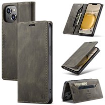 ELEHOLD for iPhone 14 Wallet Case, Slim Luxury PU Leather Flip Cover RFID Blocking Card Slots Magnetic Closure Anti-Scratch Shockproof Case for iPhone 14 6.1 inch,Coffee