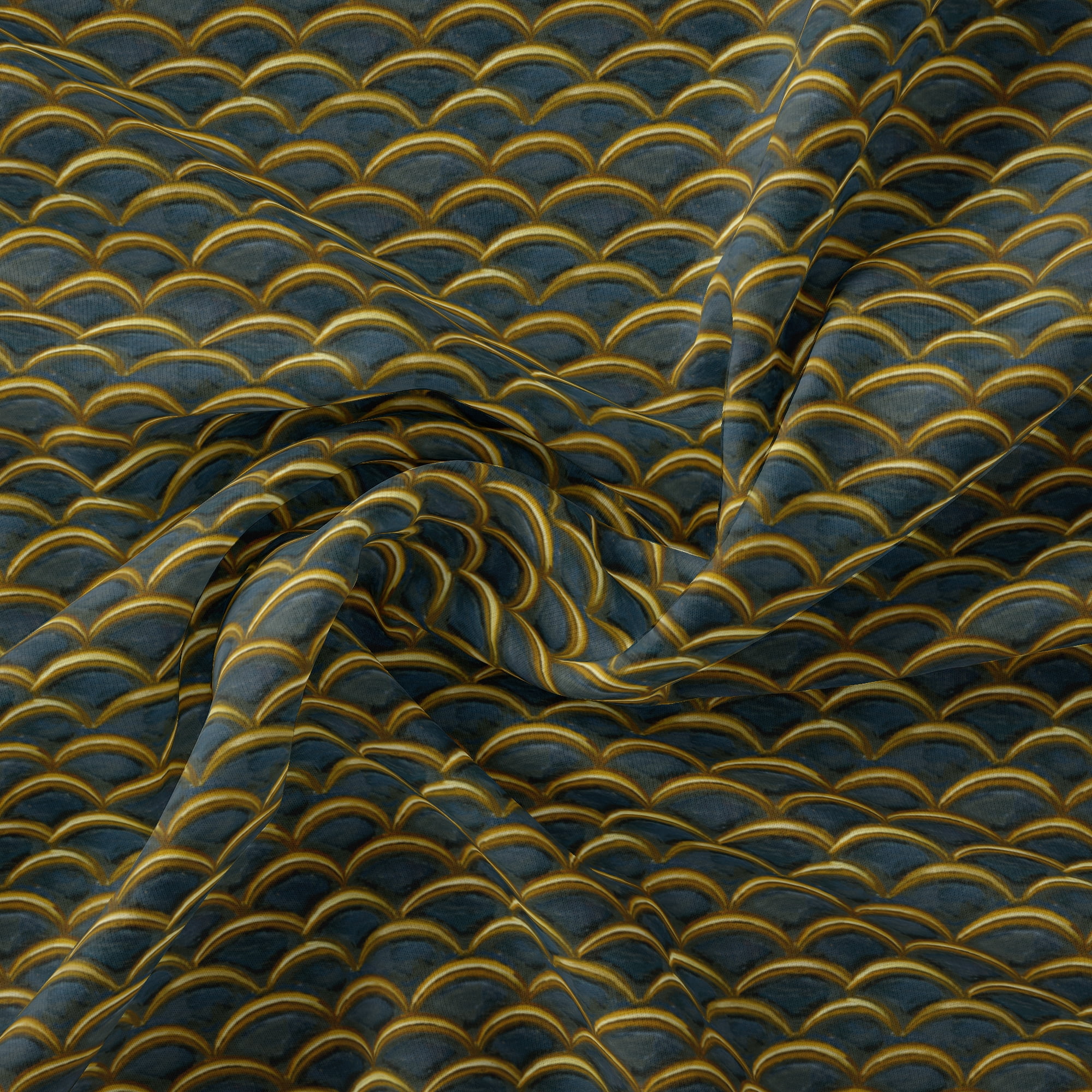(2 pack) David Textiles, Inc. 44" x 1 Yard Cotton Forever Fashion Gilded Scallop Precut Sewing & Craft Fabric, Gold