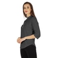 thumbnail image 3 of Inkmeso Stylish Mandarin Collar Top For Women Casual Solid Relaxed-Fit Zipper Front Tunic, 3 of 7