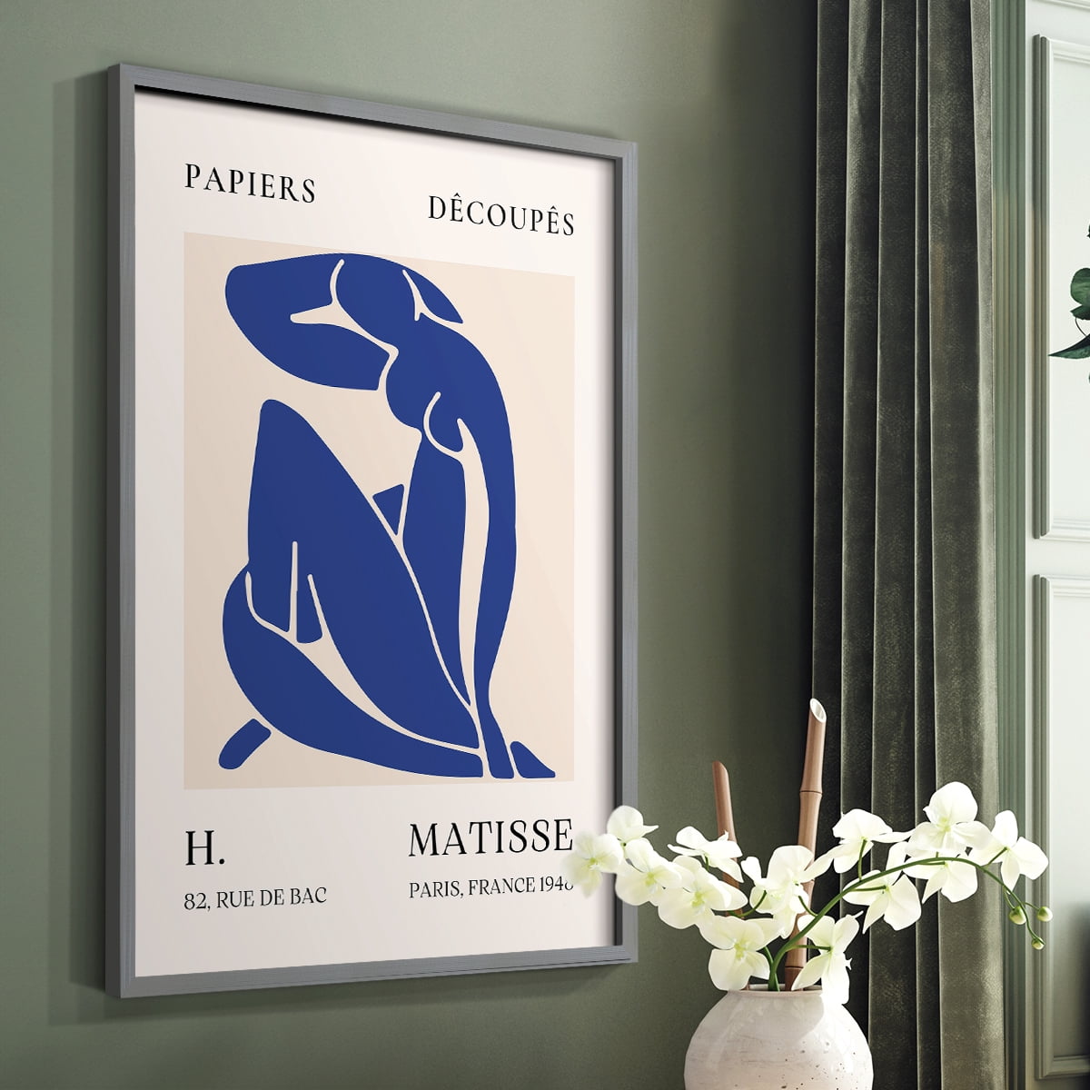 Matisse CLXVII Framed Print in Gray Solid Wood 11 x 14 Framed Print