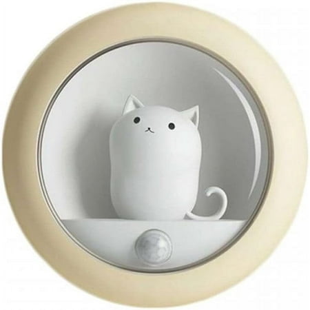 

ZAGHNRENJ LED Night Light Cat Cabinet Magnetic Rechargeable Hanging Lamp Bedside Table Room (Yellow) ABI-170