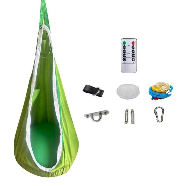 Hanging Children's Pod Swing Seat Portable Hanging Chair Swing with Inflatable Cushion Hanging Chair Sensory Swing Chair with Bag Max for Indoor and Outdoor Use
