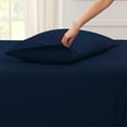 thumbnail image 2 of Split Top King Adjustable Flex Top King Size 100% Egyptian Cotton, Solid Navy Blue, 800 Thread Count, 12 inch Deep Pocket, 28" Split Top Sheets Bed 4 Piece Sheet Set, 2 of 6