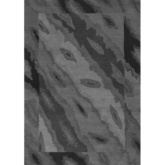 Ahgly Company Indoor Rectangle Animal Gray Modern Area Rugs, 2' x 5'