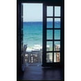 thumbnail image 2 of Noble Gardner, Nancy 21x32 Gold Ornate Wood Framed with Double Matting Museum Art Print Titled - Greece, Island of Mykonos Ocean through door, 2 of 4