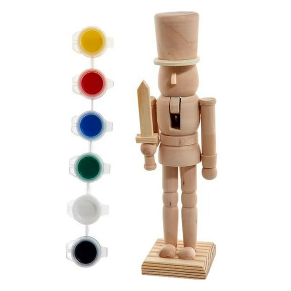 Kurt Adler Wooden Personalizable Plain Nutcracker with Paint, 7in