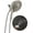 SpotShield Brushed Nickel, variant on Delta 75655 In2ition 1.75 GPM Multi Function 2-In-1 Shower Head And Hand Shower - Chrome