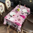 thumbnail image 6 of Halloween Pink Ghosts and Witchy Elements Rectangle Tablecloth 60"x120",Waterproof Polyester Rectangle Table Cloth, Wipeable Spillproof Polyester Tablecloth for Dining, Camping, Indoor and Outdoor, 6 of 6