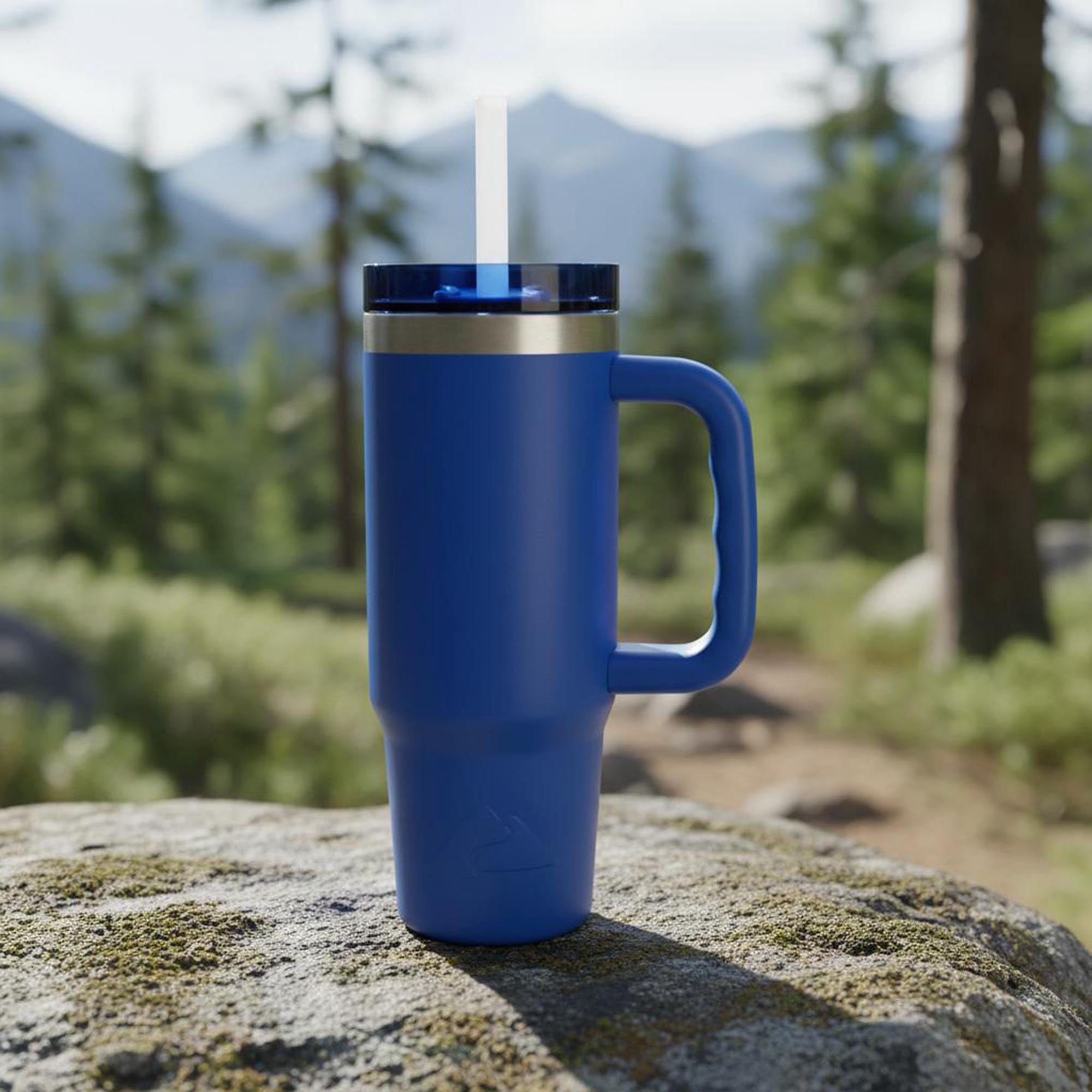 Ozark Trail 30 oz Stainless Steel Insulated Tumbler with Handle, Royal Blue