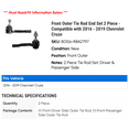 thumbnail image 2 of Front Outer Tie Rod End Set 2 Piece - Compatible with 2016 - 2019 Chevy Cruze 2017 2018, 2 of 2