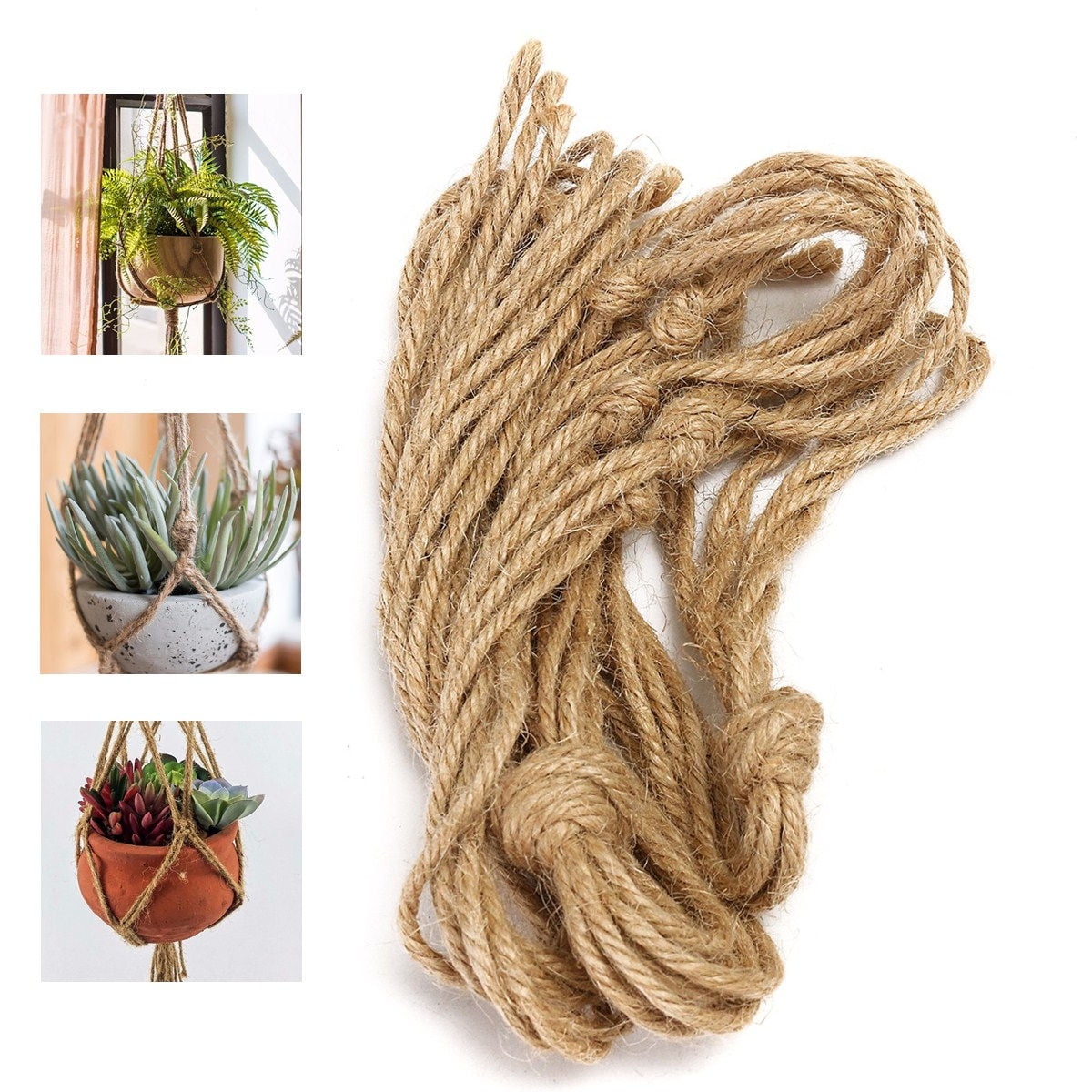 41 Macrame Braided Plant Hanger Hanging Planter Basket Jute Rope