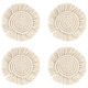 thumbnail image 1 of Posavasos absorbentes beige Juego de posavasos para protección de mesa de madera Tejido a mano Inauguración de la casa, 1 of 5