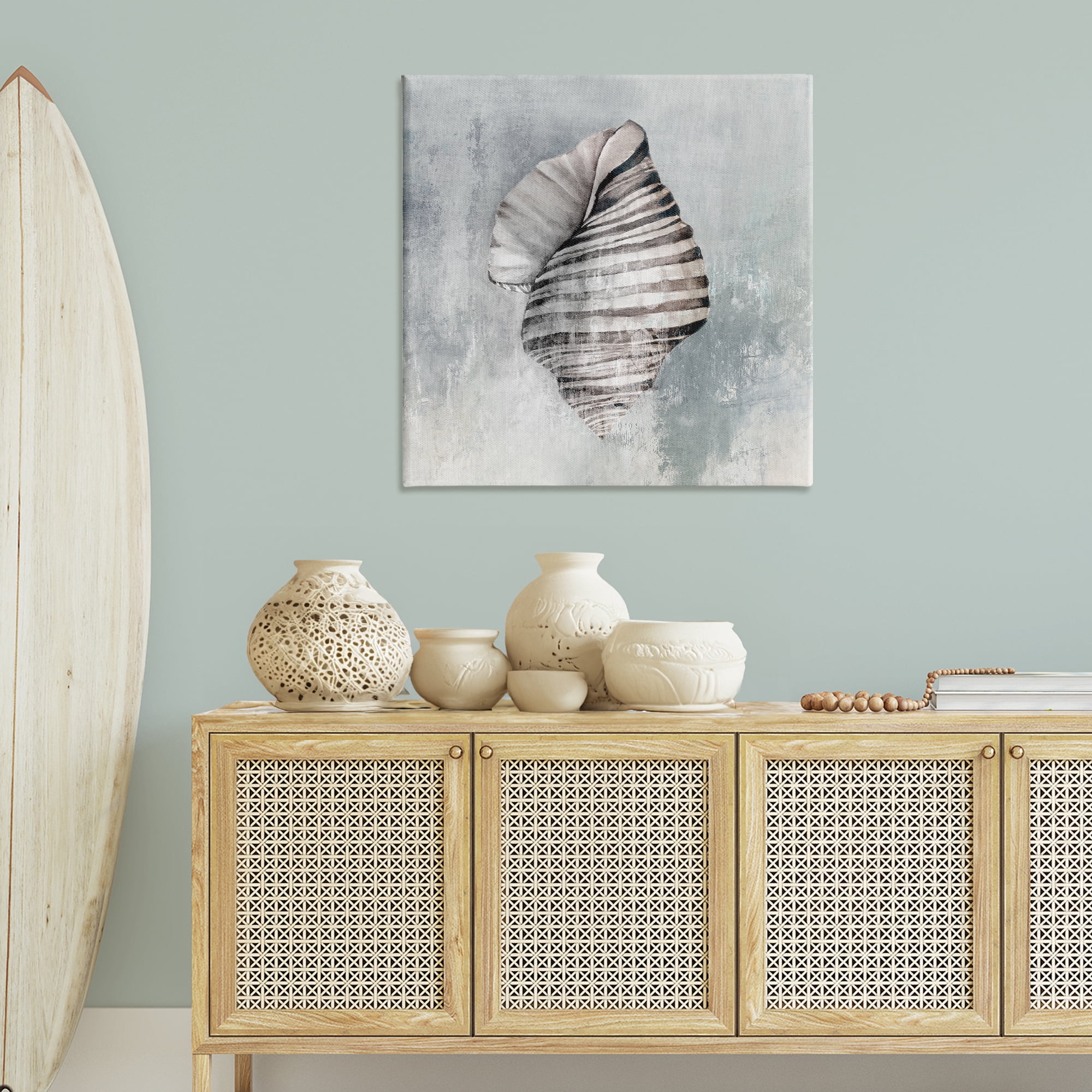 Stupell Industries Organic Twisted Seashell Nautical & Beach Painting Wrapped Canvas Art Print Wall Art, 36 x 36